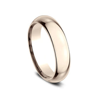High Dome Comfort Fit Men's Wedding Band in 14K Rose Gold - 5mm Width by Benchmark