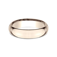 High Dome Comfort Fit Men's Wedding Band in 14K Rose Gold - 5mm Width by Benchmark