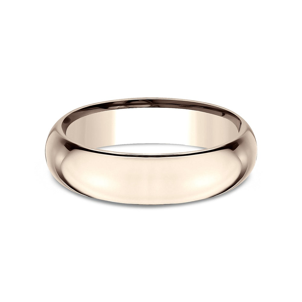 High Dome Comfort Fit Men's Wedding Band in 14K Rose Gold - 6mm Width by Benchmark