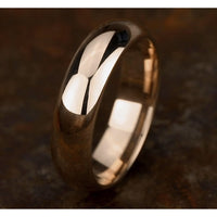 High Dome Comfort Fit Men's Wedding Band in 14K Rose Gold - 6mm Width by Benchmark