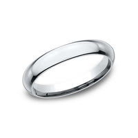 High Dome Comfort Fit Men's Wedding Band in 14K White Gold - 3mm Width by Benchmark
