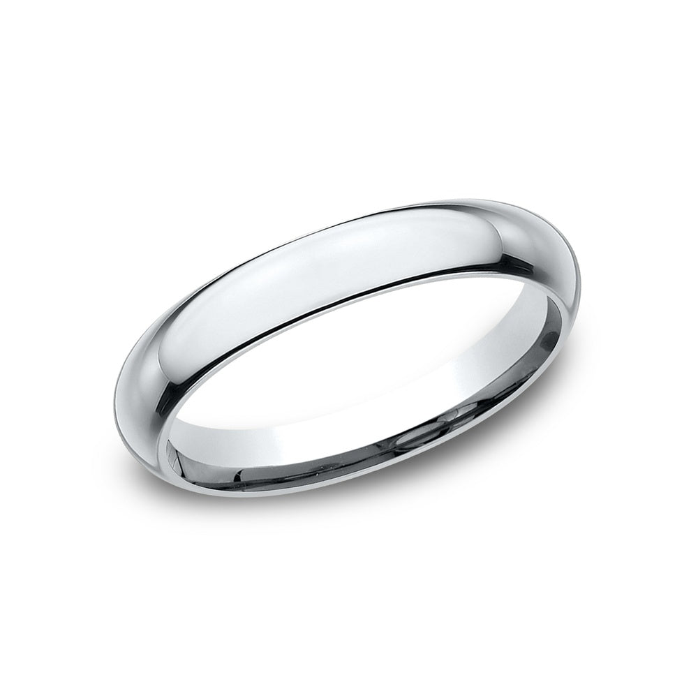 High Dome Comfort Fit Men's Wedding Band in 14K White Gold - 3mm Width by Benchmark