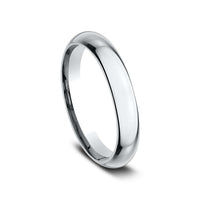 High Dome Comfort Fit Men's Wedding Band in 14K White Gold - 3mm Width by Benchmark