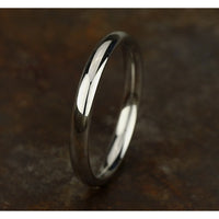 High Dome Comfort Fit Men's Wedding Band in 14K White Gold - 3mm Width by Benchmark