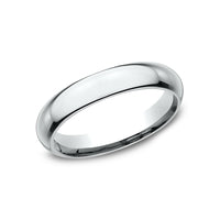High Dome Comfort Fit Men's Wedding Band in 14K White Gold - 4mm Width by Benchmark
