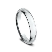 High Dome Comfort Fit Men's Wedding Band in 14K White Gold - 4mm Width by Benchmark