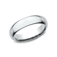 High Dome Comfort Fit Men's Wedding Band in 14K White Gold - 5mm Width by Benchmark