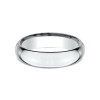 High Dome Comfort Fit Men's Wedding Band in 14K White Gold - 5mm Width by Benchmark