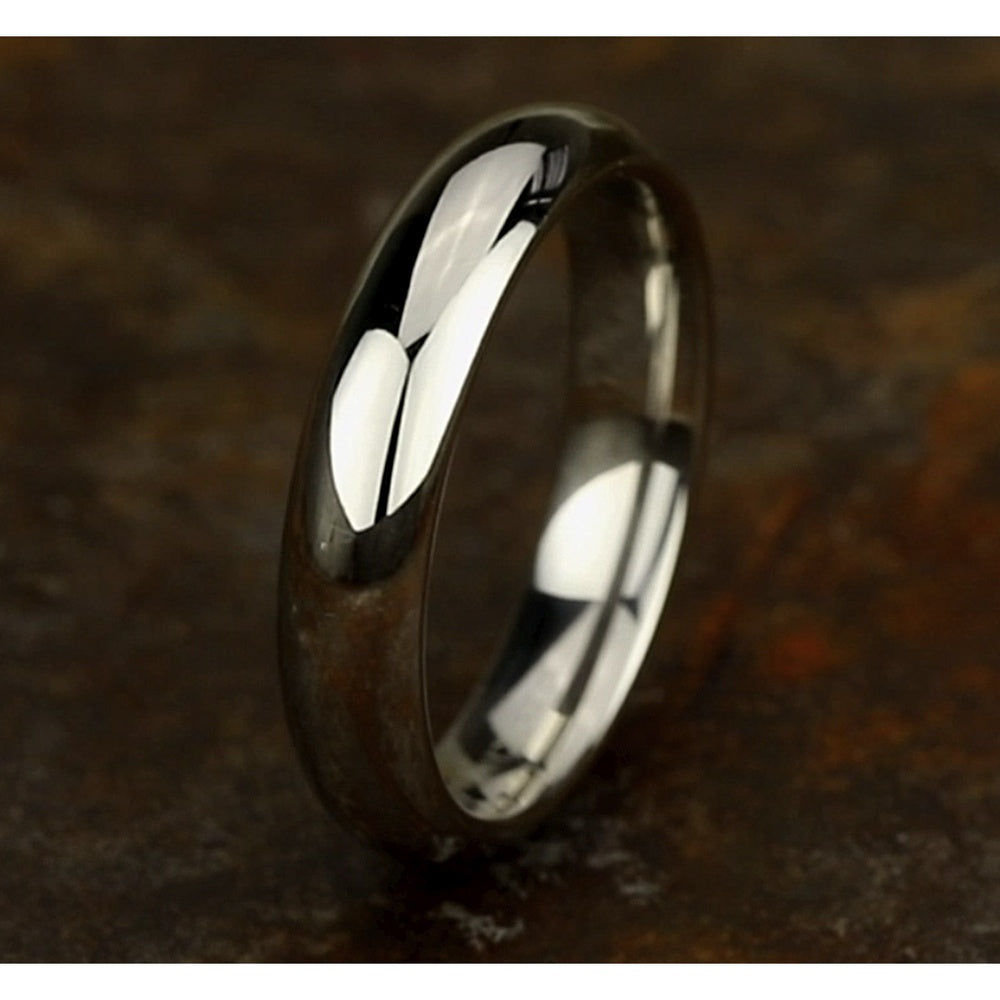 High Dome Comfort Fit Men's Wedding Band in 14K White Gold - 5mm Width by Benchmark