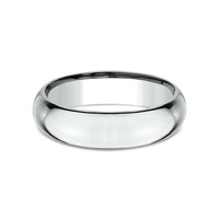 High Dome Comfort Fit Men's Wedding Band in 14K White Gold - 6mm by Benchmark