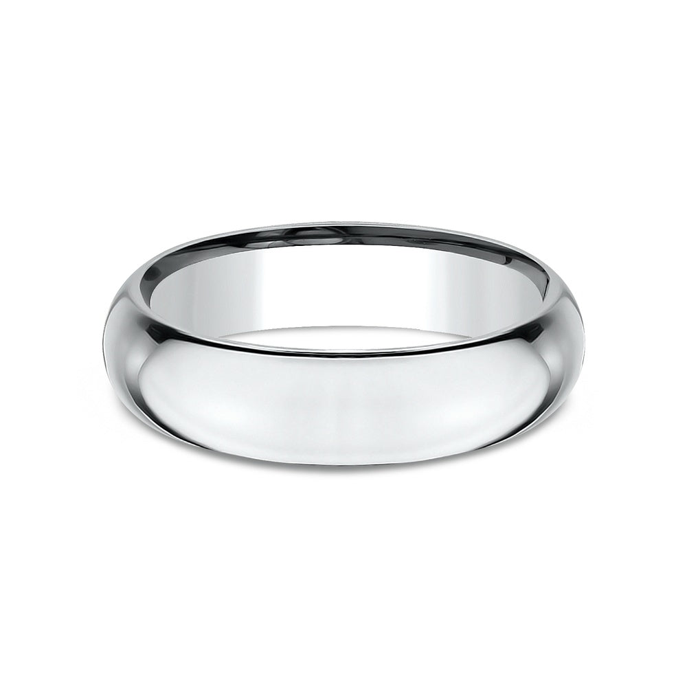 High Dome Comfort Fit Men's Wedding Band in 14K White Gold - 6mm by Benchmark