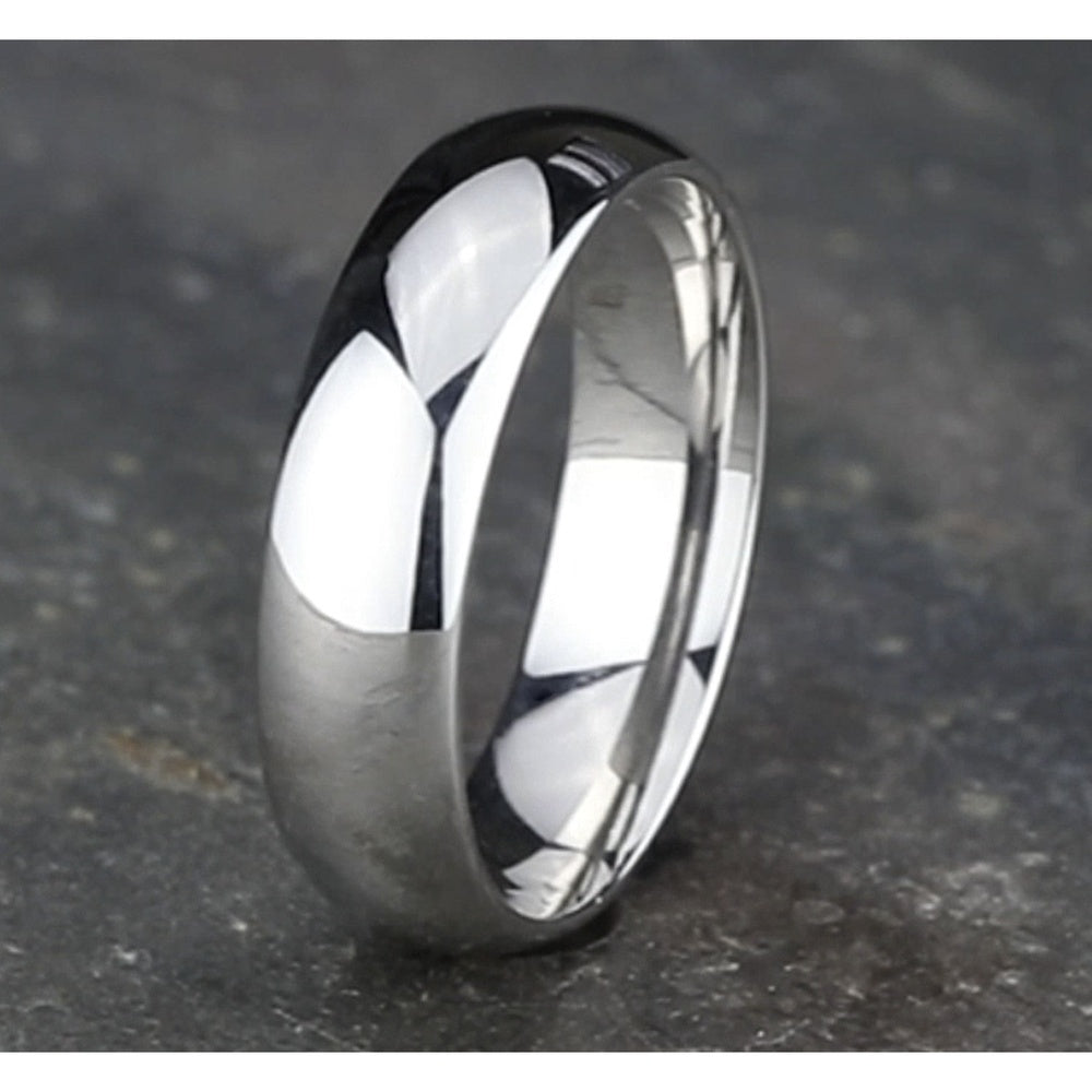 High Dome Comfort Fit Men's Wedding Band in 14K White Gold - 6mm by Benchmark