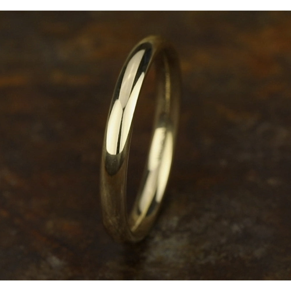 High Dome Comfort Fit Men's Wedding Band in 14K Yellow Gold - 3mm Width by Benchmark