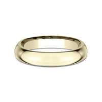 High Dome Comfort Fit Men's Wedding Band in 14K Yellow Gold - 4mm Width by Benchmark