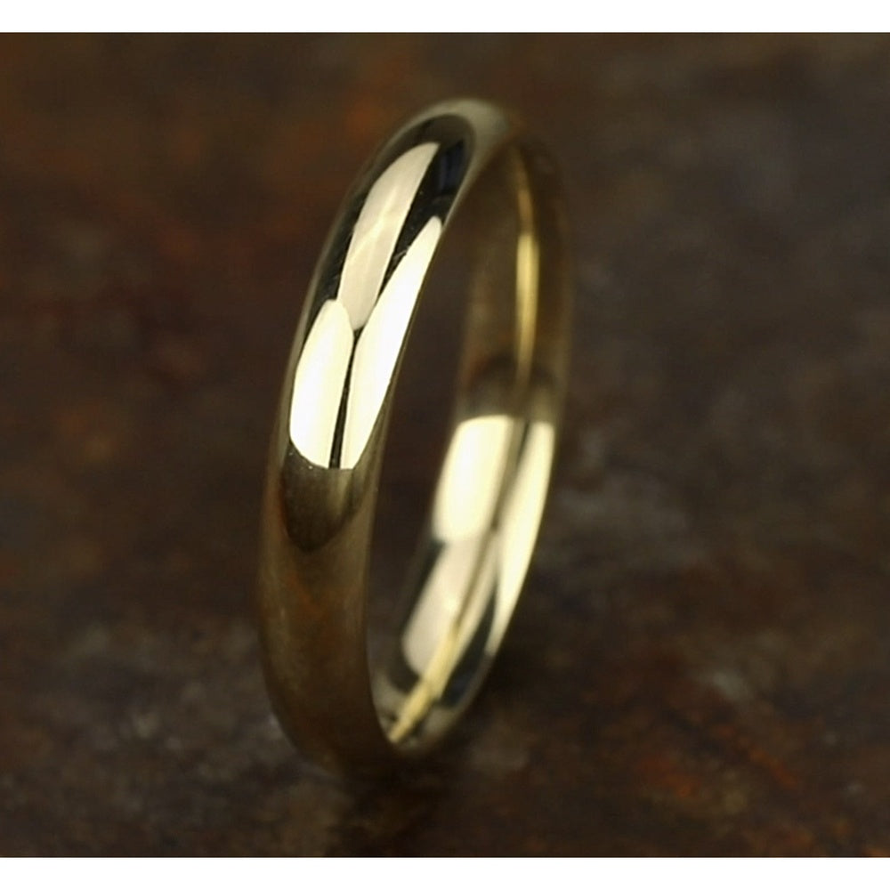 High Dome Comfort Fit Men's Wedding Band in 14K Yellow Gold - 4mm Width by Benchmark