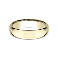 High Dome Comfort Fit Men's Wedding Band in 14K Yellow Gold - 5mm Width by Benchmark