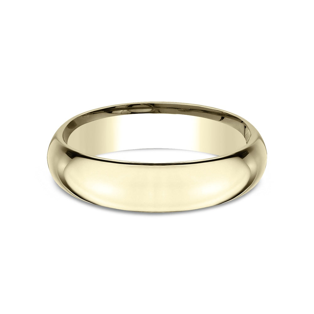 High Dome Comfort Fit Men's Wedding Band in 14K Yellow Gold - 5mm Width by Benchmark