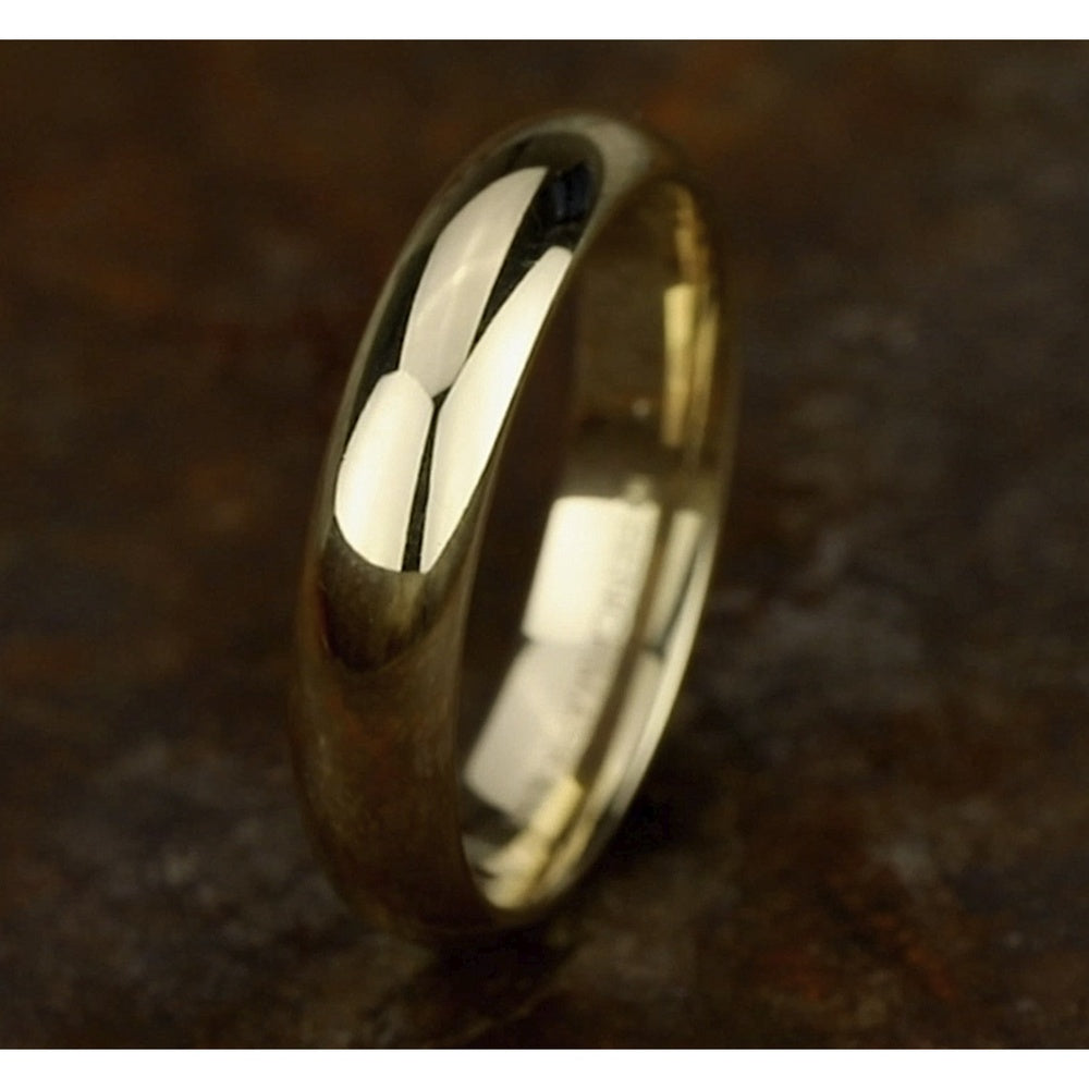 High Dome Comfort Fit Men's Wedding Band in 14K Yellow Gold - 5mm Width by Benchmark
