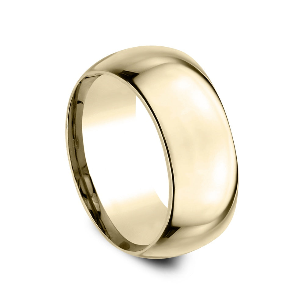 High Dome Comfort Fit Men's Wedding Band in 14K Yellow Gold - 9mm by Benchmark