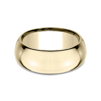 High Dome Comfort Fit Men's Wedding Band in 14K Yellow Gold - 9mm by Benchmark