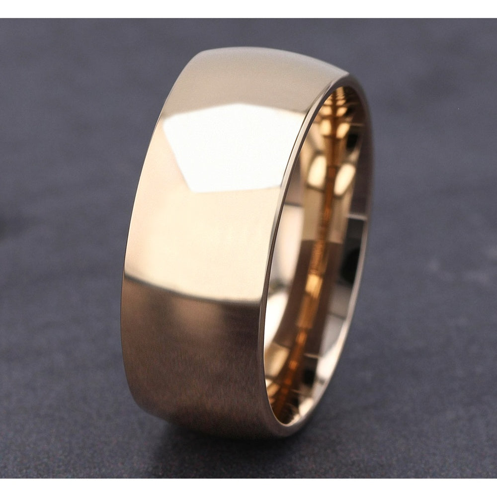 High Dome Comfort Fit Men's Wedding Band in 14K Yellow Gold - 9mm by Benchmark