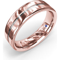 High Polish 6mm Men's Band with Center Accent by Fana