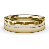 High Polish 6mm Men's Band with Center Accent by Fana