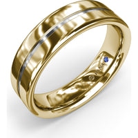 High Polish 6mm Men's Band with Center Accent by Fana