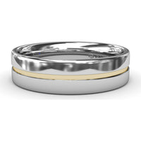 High Polish 6mm Men's Band with Center Accent by Fana