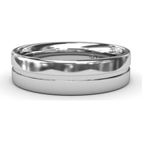 High Polish 6mm Men's Band with Center Accent by Fana