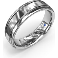 High Polish 6mm Men's Band with Inlay - Comfort Fit Low Profile by Fana