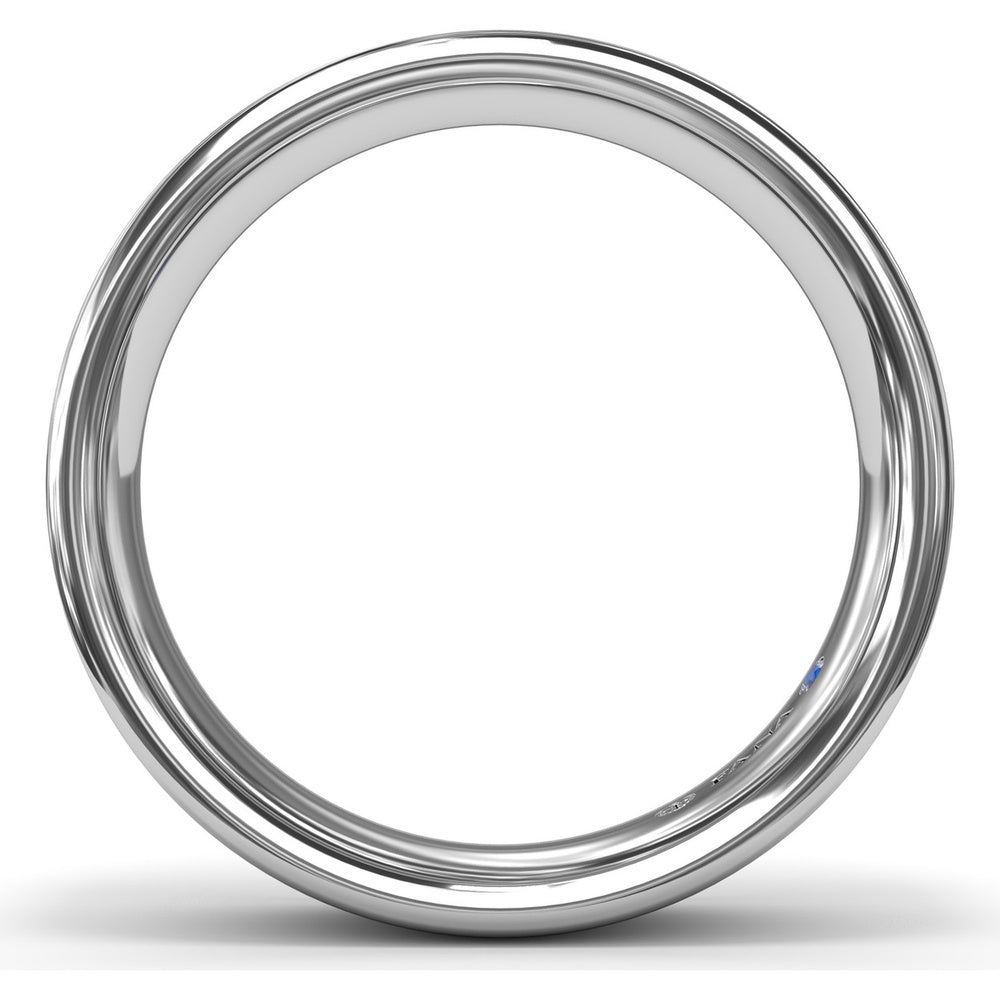 High Polish 6mm Men's Band with Inlay - Comfort Fit Low Profile by Fana