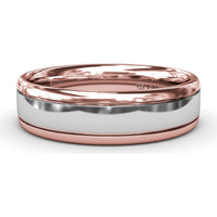 High Polish 6mm Men's Band with Inlay - Comfort Fit Low Profile by Fana