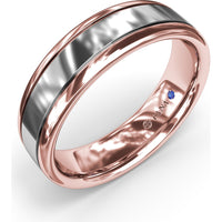 High Polish 6mm Men's Band with Inlay - Comfort Fit Low Profile by Fana
