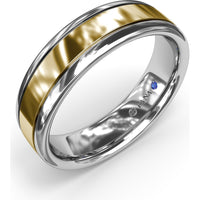 High Polish 6mm Men's Band with Inlay - Comfort Fit Low Profile by Fana