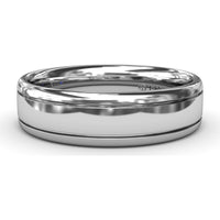 High Polish 6mm Men's Band with Inlay - Comfort Fit Low Profile by Fana