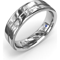 High Polish 6mm Men's Comfort Fit Band with Center Accent by Fana