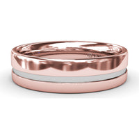 High Polish 6mm Men's Comfort Fit Band with Center Accent by Fana