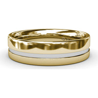 High Polish 6mm Men's Comfort Fit Band with Center Accent by Fana