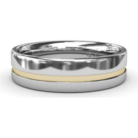 High Polish 6mm Men's Comfort Fit Band with Center Accent by Fana