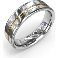 High Polish 6mm Men's Comfort Fit Band with Center Accent by Fana