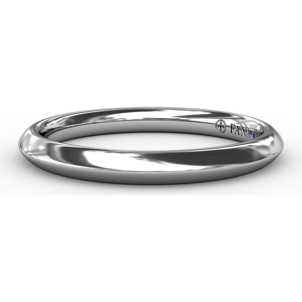 High-Polish Wedding Band with Hidden Floral Engraving to Match Engagement Ring Style S3209 by Fana