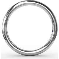 High-Polish Wedding Band with Hidden Floral Engraving to Match Engagement Ring Style S3209 by Fana