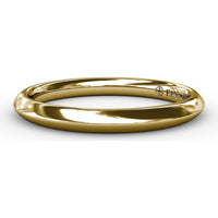 High-Polish Wedding Band with Hidden Floral Engraving to Match Engagement Ring Style S3209 by Fana