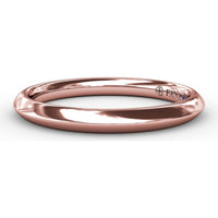 High-Polish Wedding Band with Hidden Floral Engraving to Match Engagement Ring Style S3209 by Fana