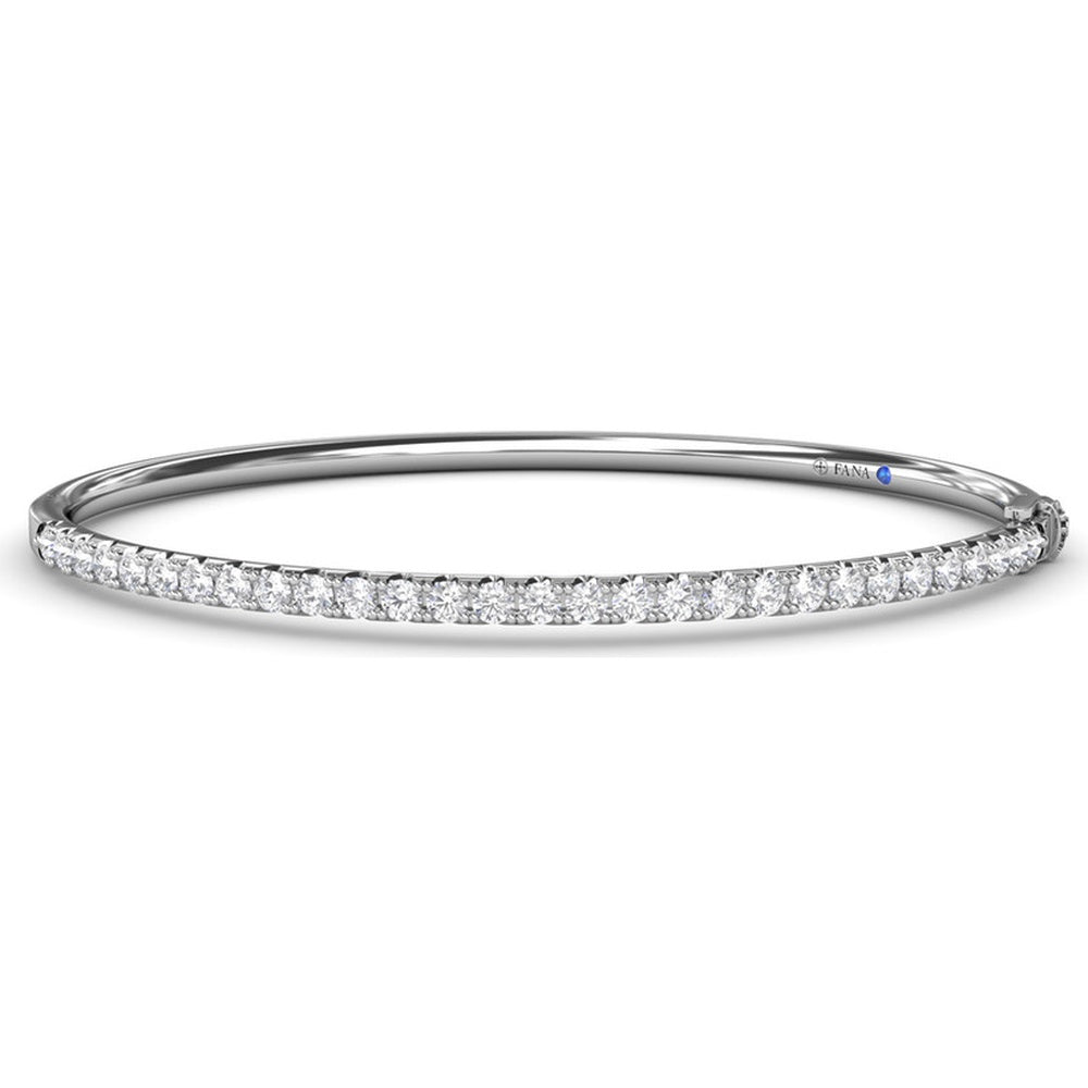Hinged Diamond Bangle with Shared-Prong Set Round Diamonds by Fana - 1.70 Carat Total Diamond Weight