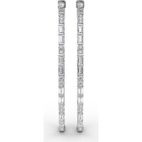 Hoop Earrings with Alternating Emerald-Cut and Round Diamonds by Fana - 3.67 Carat Total Diamond Weight