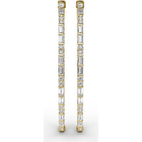 Hoop Earrings with Alternating Emerald-Cut and Round Diamonds by Fana - 3.67 Carat Total Diamond Weight