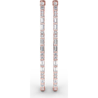 Hoop Earrings with Alternating Emerald-Cut and Round Diamonds by Fana - 3.67 Carat Total Diamond Weight