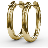 Hoop Earrings with Alternating Round Rubies and Diamonds by Fana - 0.70 Carat Total Gemstone Weight